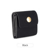 Black compact PU leather jewelry organizer pouch with a gold accent.