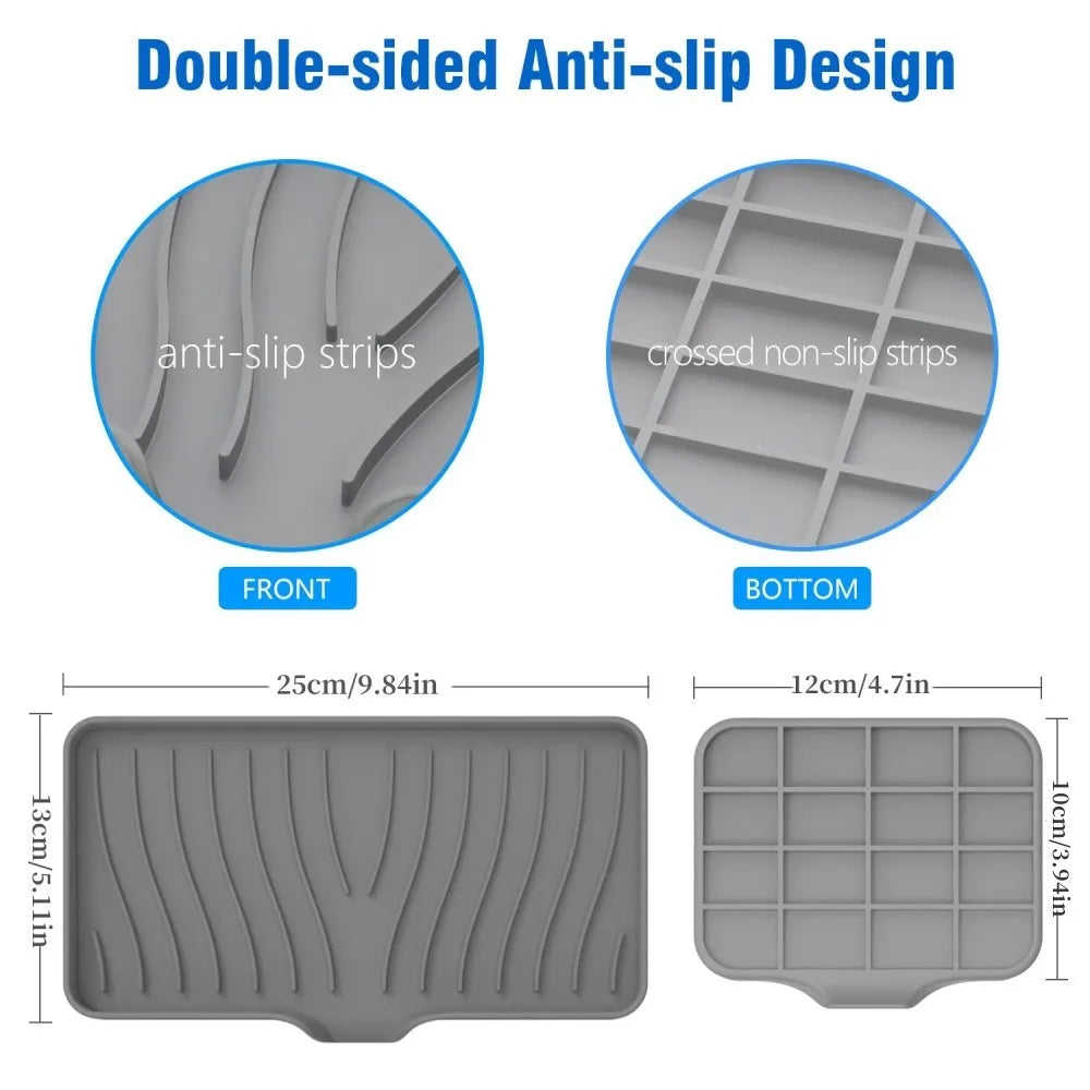 Silicone Drain Soap Dish with Anti-Slip Base