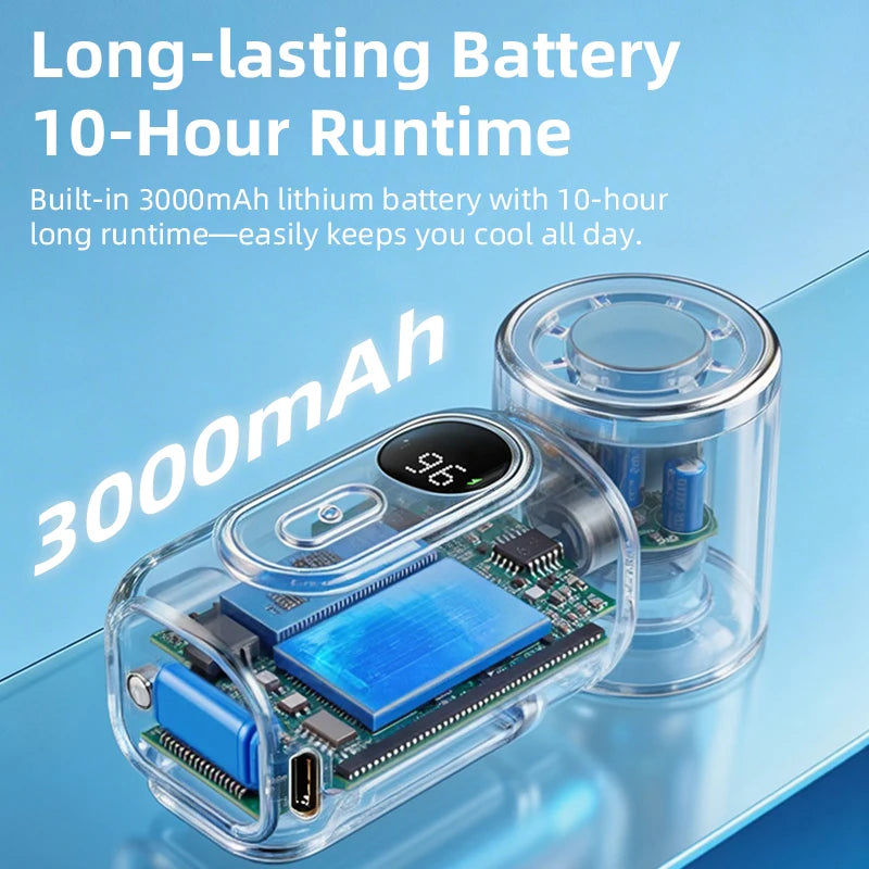 Portable Rechargeable Mini Handheld Fan with 5 Speeds & LED Display