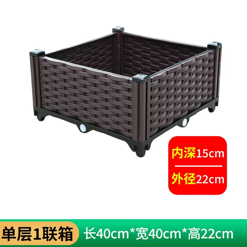 Cache-pot en plastique époxy de balcon surdimensionné