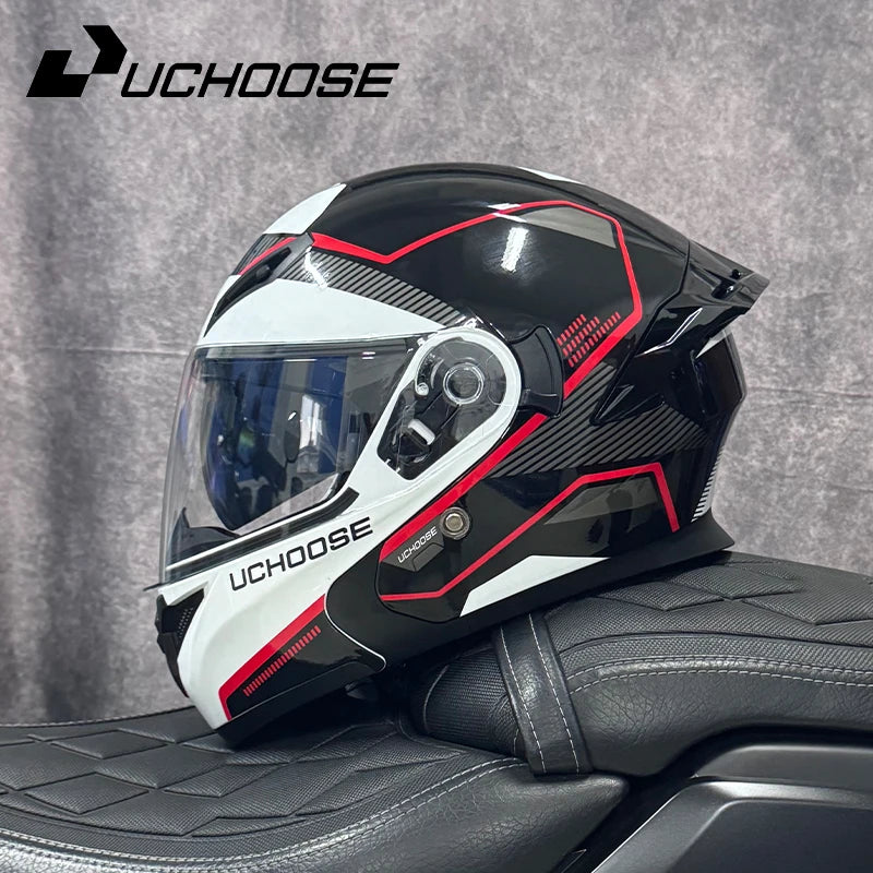 Modular Flip-Up Motorcycle Helmet with Removable Chin Guard
