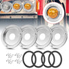 Set of stainless steel watermelon light mounting brackets for trucks, trailers, and RVs
