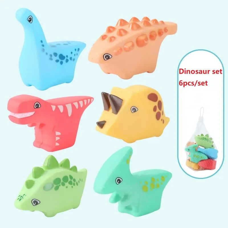 Dinosaur Bath Toys for Toddlers – Squeeze, Spray & Float