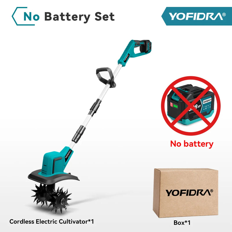1500W Cordless Electric Garden Tiller & Cultivator