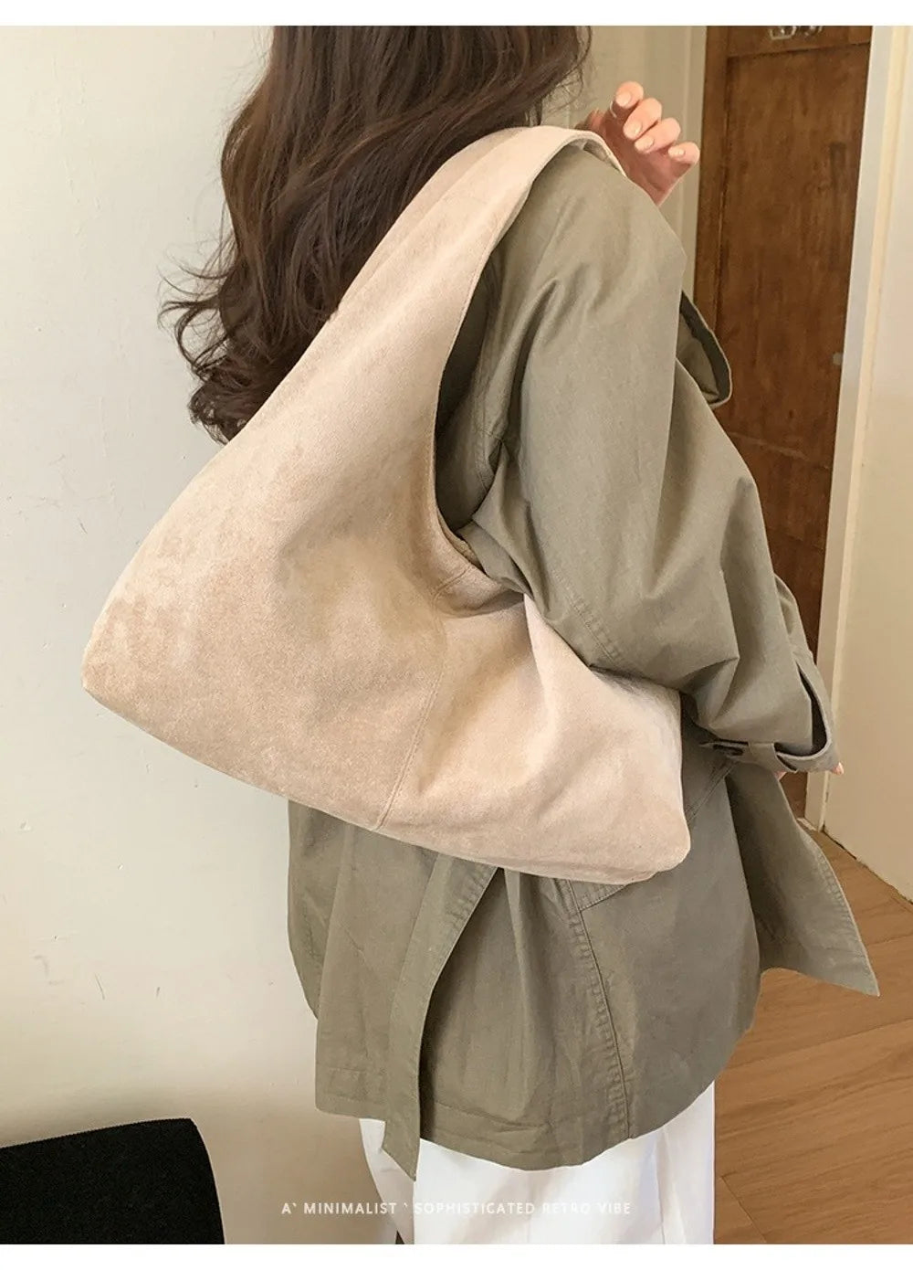 Retro Suede Shoulder Bag with Large Capacity