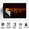 A black card with an orange glowing SRT logo design and various protective features listed below.