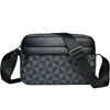 Men's PU Leather Messenger Bag with Plaid Accent