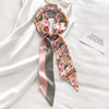 Floral Print Silk Hair Scarf for Women – Long Ribbon Headband