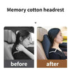 Before and after comparison of a memory cotton headrest on a car seat.