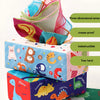 A stack of fabric upgrade cartoon animal unbreakable cloth books and rings for kids in various colors