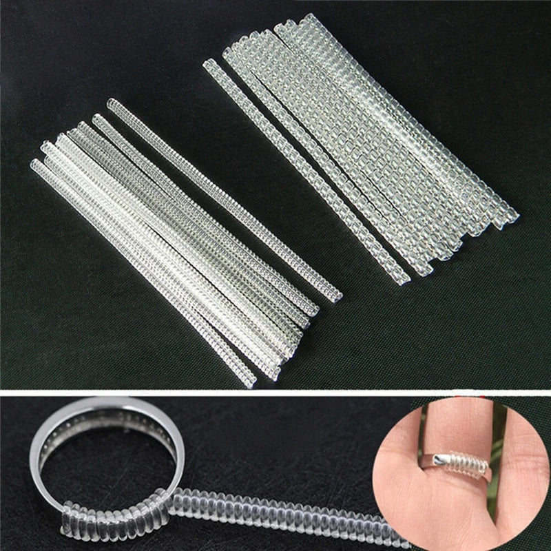 Invisible Ring Size Reducer with Spiral Spring Tightener