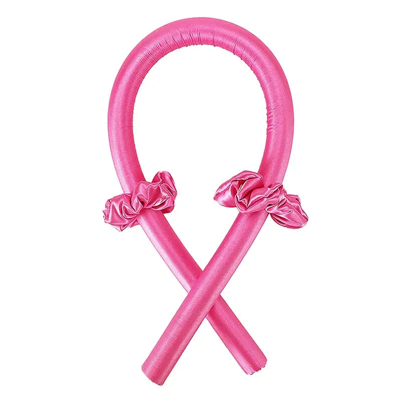 Diadema de seda sin calor y color rosa con forma de 'X'