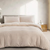 Tufted Boho Chic Duvet Cover Set with Textured Microfiber