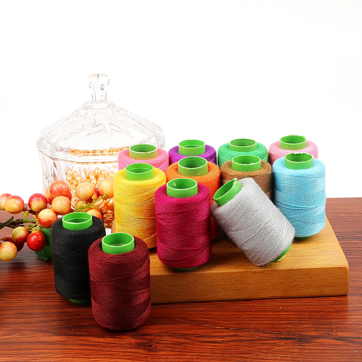 Premium Polyester Sewing Thread Spool - 300m, 24 Colors