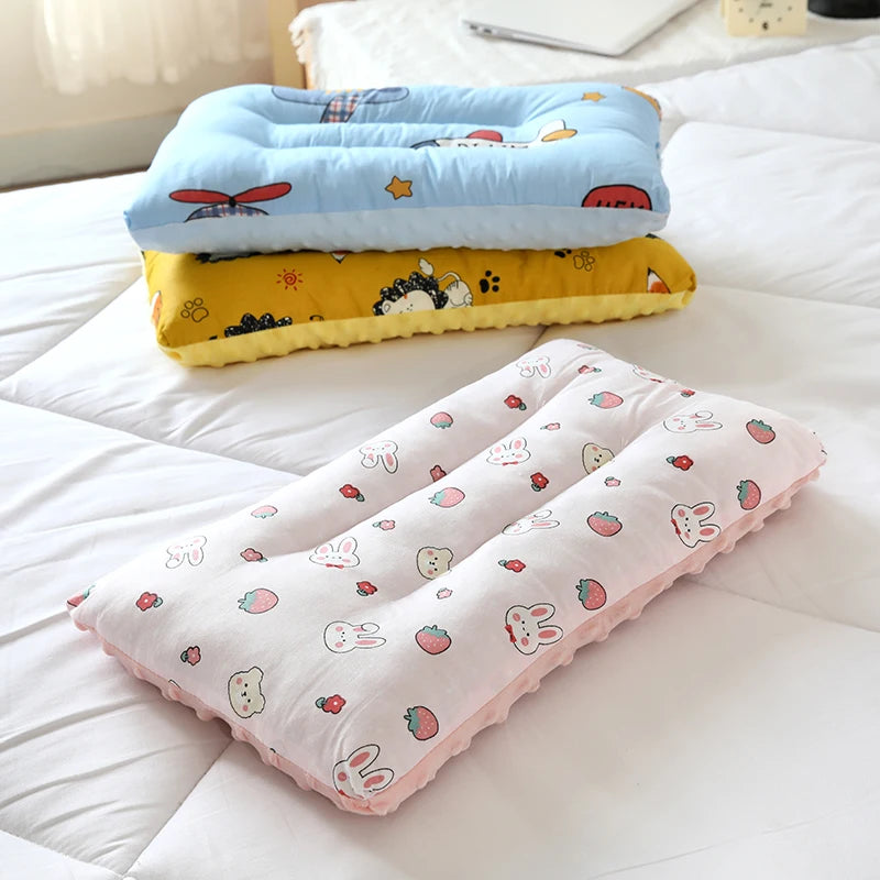 Reversible Baby Pillow with Cartoon Animal Patterns