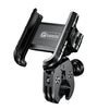 Black quick-release motorcycle and bike phone mount with 360 degree rotation feature