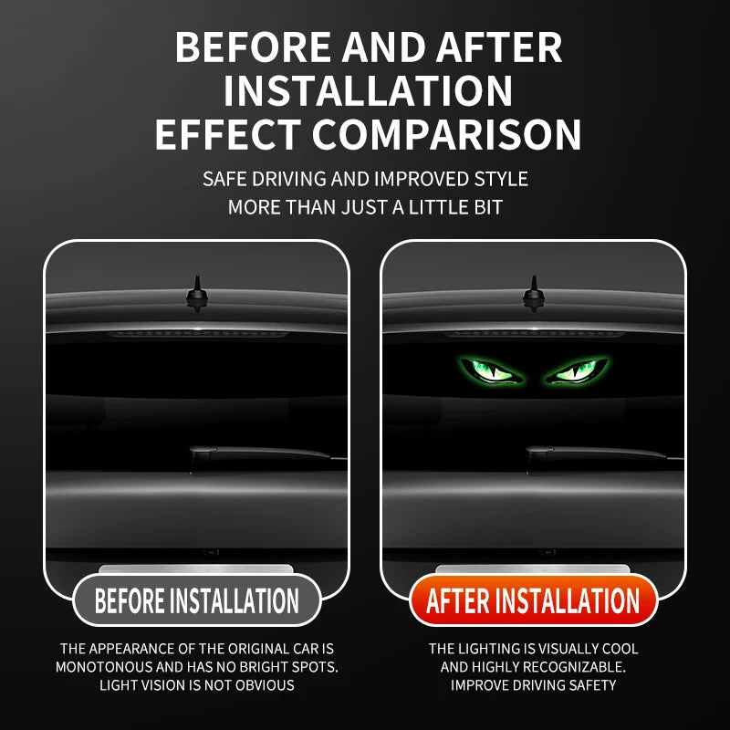 Solar-Powered Demon Eye LED Car Light