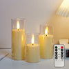 Set of 3 LED Flameless Candles with Remote and Timer