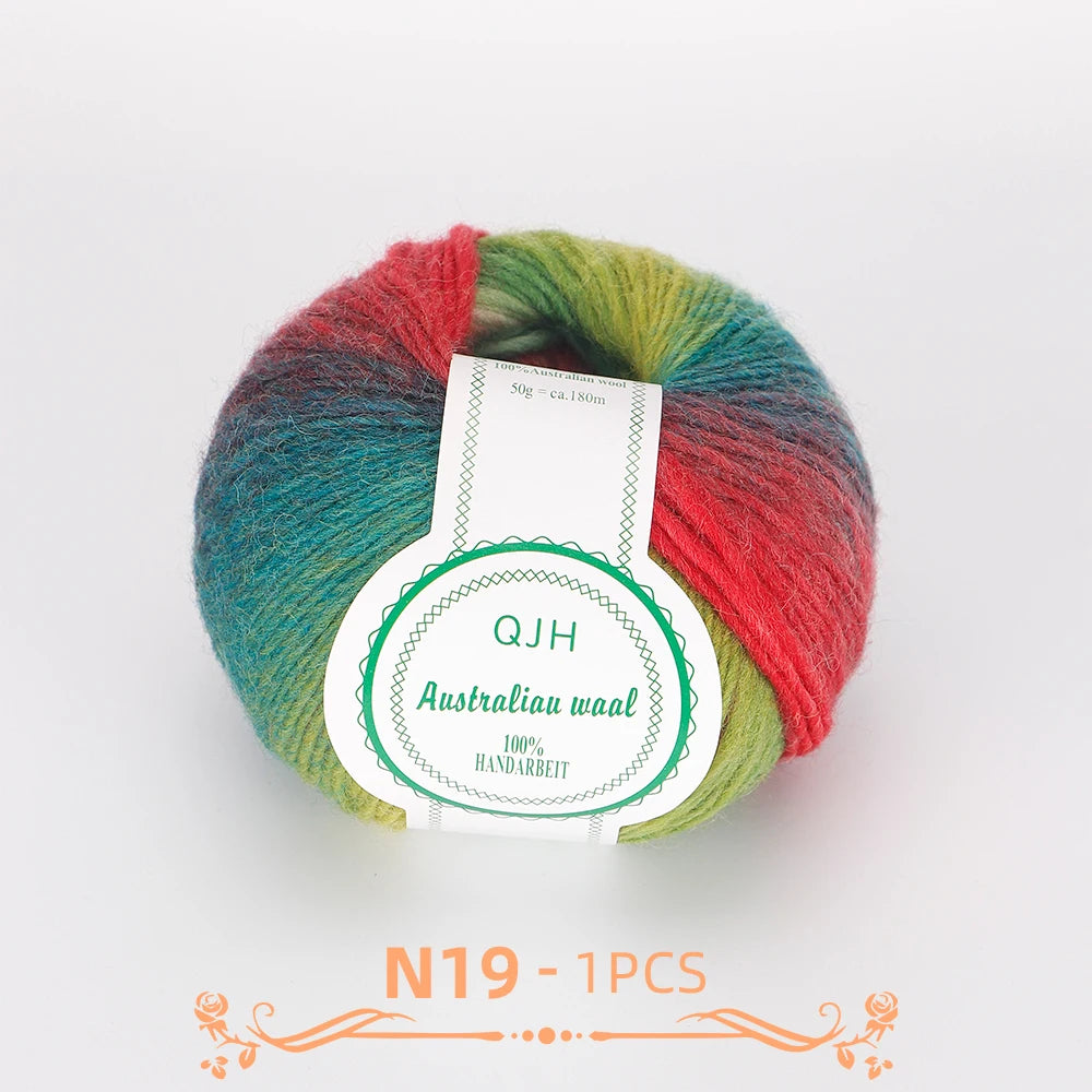 Multicolor Gradient Wool Yarn for Knitting and Crochet