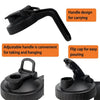 Black wide mouth mason jar lids with pour spout and handle for easy carrying and pouring
