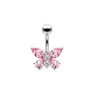 Piercing de Ombligo con Mariposa Colgante