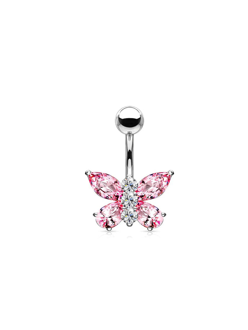 Piercing de Ombligo con Mariposa Colgante