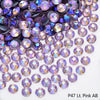 Pink AB rhinestones in various sizes and shades used for DIY crafts and clothing decoration