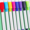 An assortment of eight fine tip whiteboard markers in various colors including red, blue, yellow, pink, purple, black, and gr