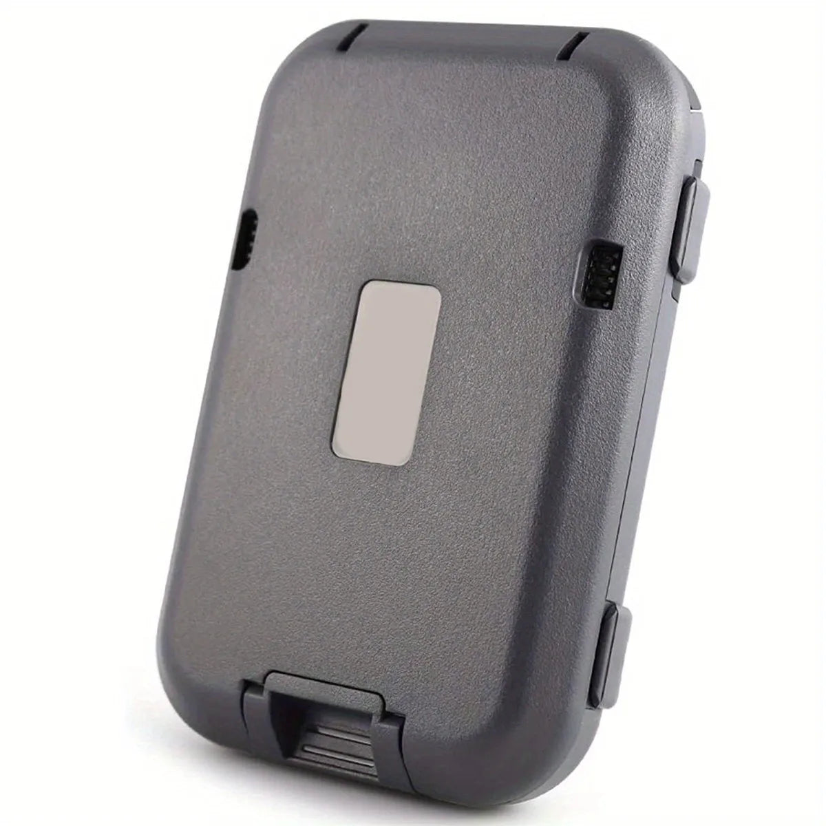 Graues minimalistisches Anti-RFID-Kreditkarten-Wallet mit schlankem Design und rechteckiger Kartenfuge.