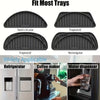 Silicone drip trays in semi-circular, trapezoid, and rectangular shapes for various appliances.