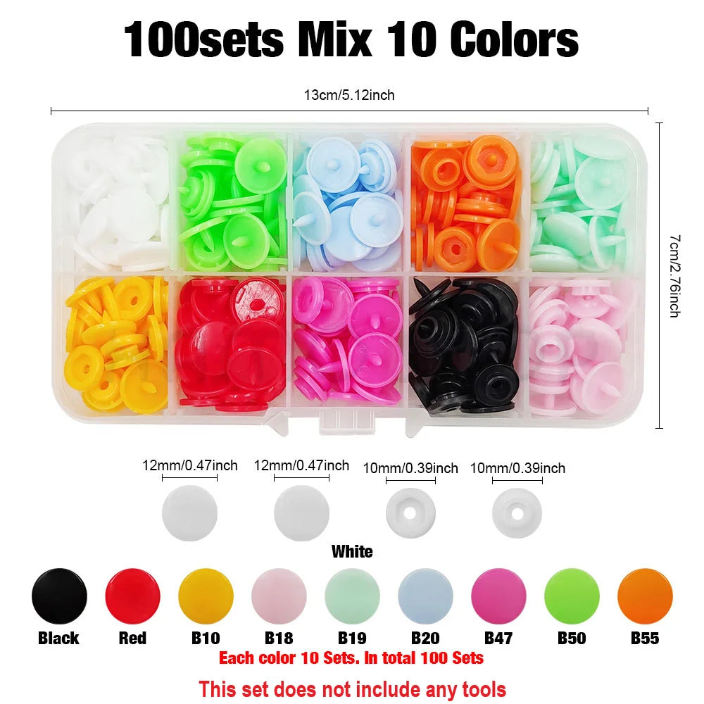 Snap Fastener Pliers Kit with Resin Buttons for Sewing and DIY Projects