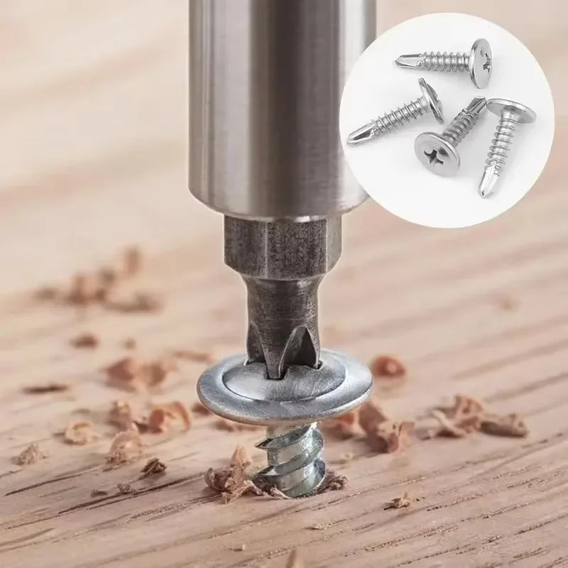 410 Stainless Steel Self-Tapping Screws with Truss Head (100-Pack)