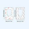 A set of disposable toilet seat covers featuring a pattern of pink flamingos and hearts for travel.