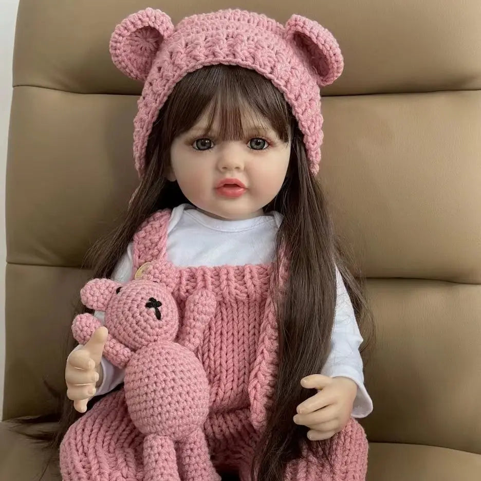 Lifelike Reborn Baby Girl Doll with Soft Silicone Body