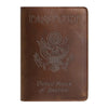 Genuine Leather Passport Holder with USA Flag Design