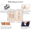 Portable Stainless Steel Manicure & Pedicure Set with Organizer Case
