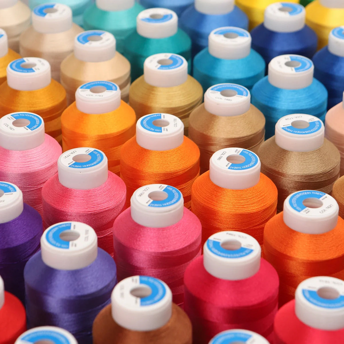 80-Color Polyester Embroidery Thread Set with Large 4000m Spools