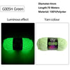 Green G005H polyester yarn with a luminous effect and glow in the dark colour.