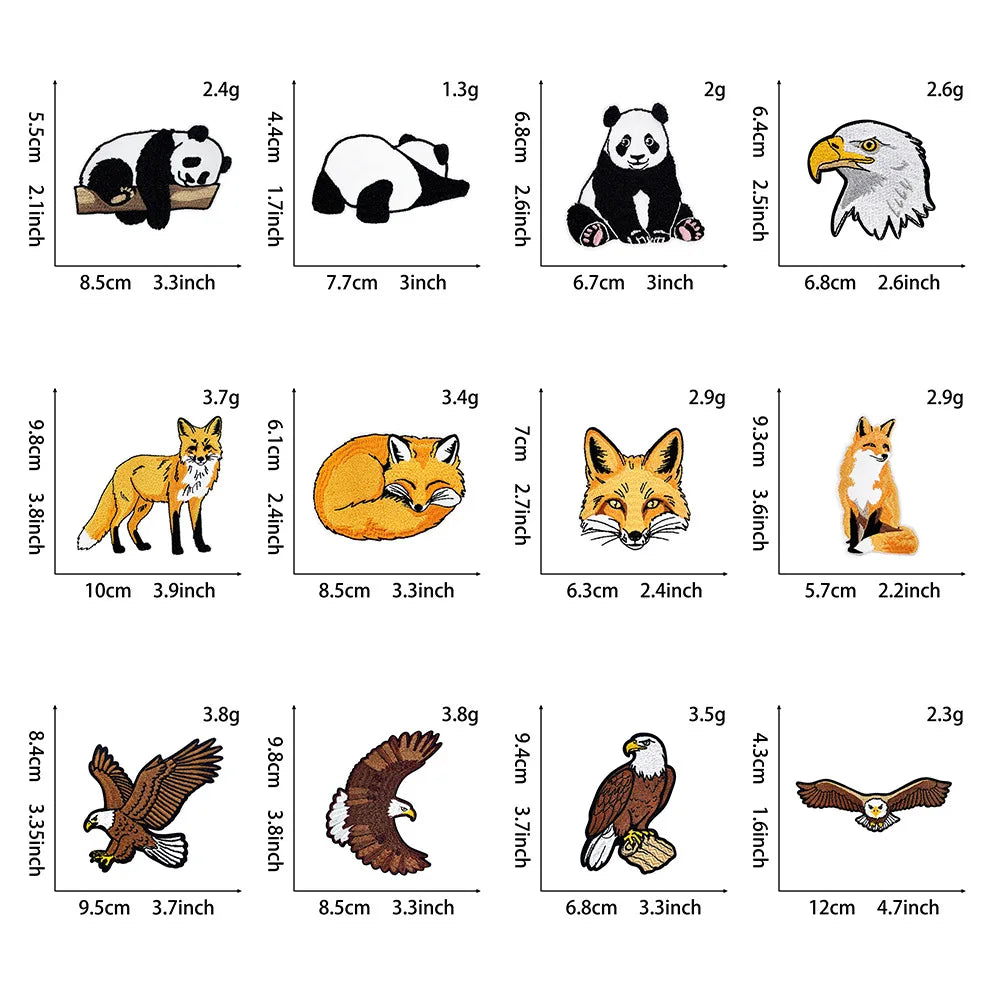 Embroidered Animal Iron-On Patches for DIY Crafting & Clothing Repair