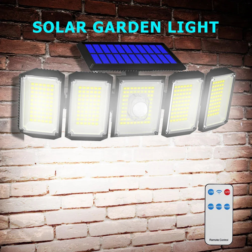 300 LED Solar Motion Sensor Outdoor Wall Lamp