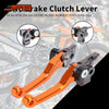 Orange and black CNC aluminum clutch and brake lever set for KTM, Husqvarna, Gas Gas motorcycles