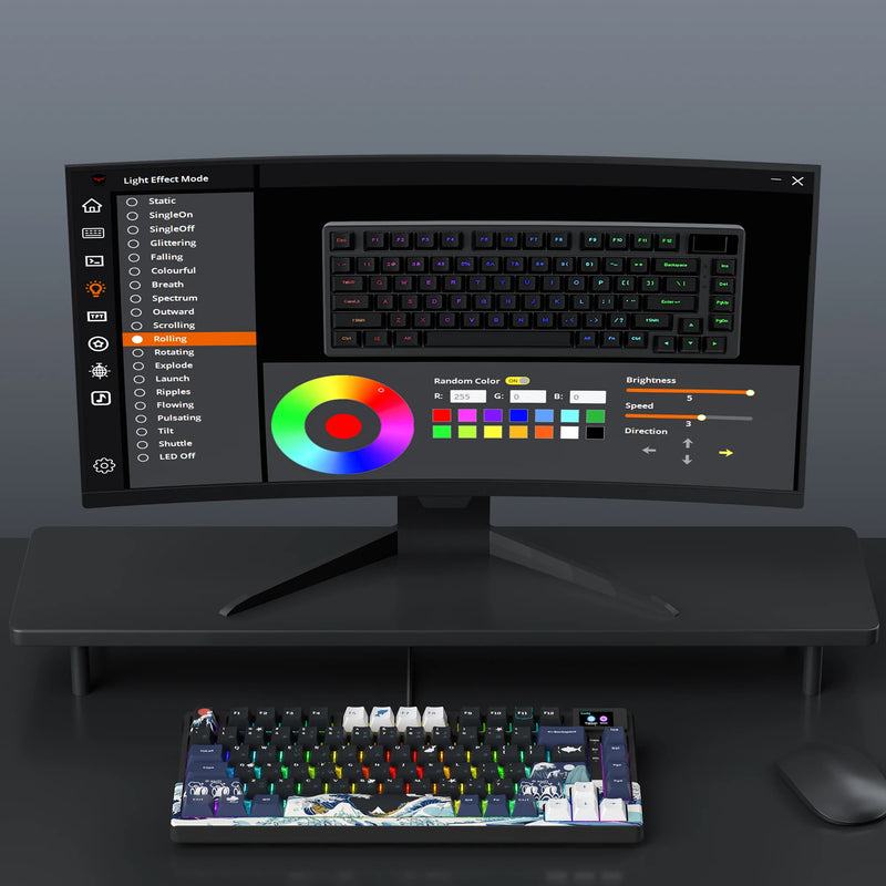 Compact Mechanical Keyboard with OLED Display and Hot-Swappable Switches