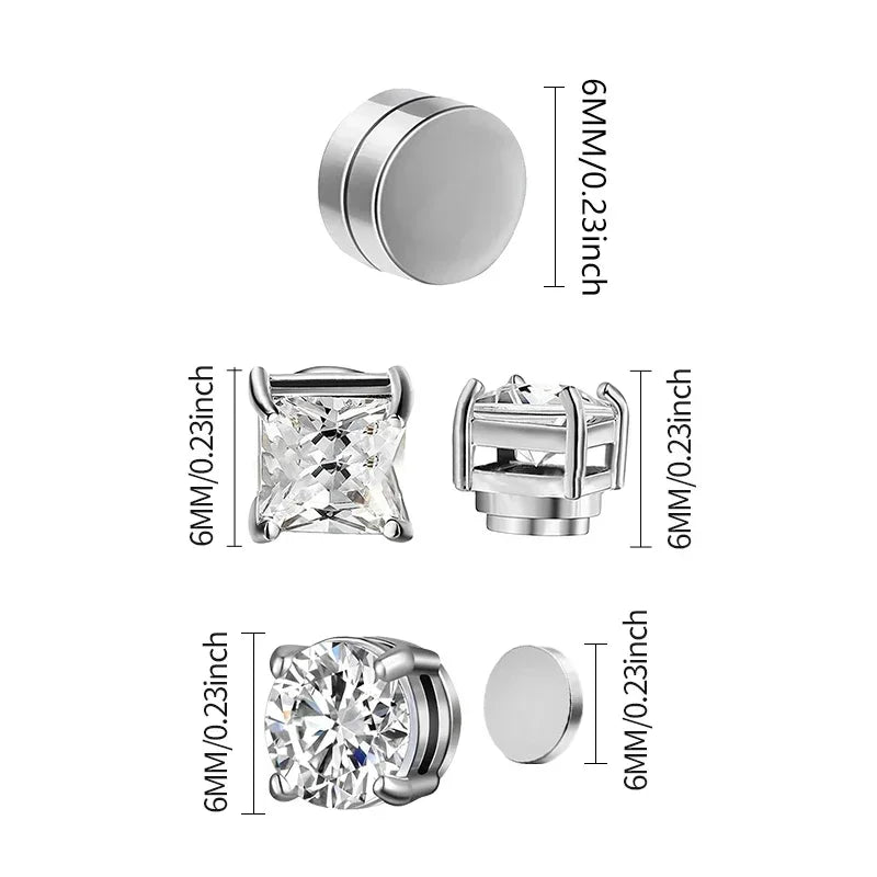 Crystal Magnetic Stud Earrings