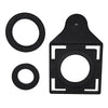 Black foldable aluminum angle ruler with locking segments and a mounting plate.