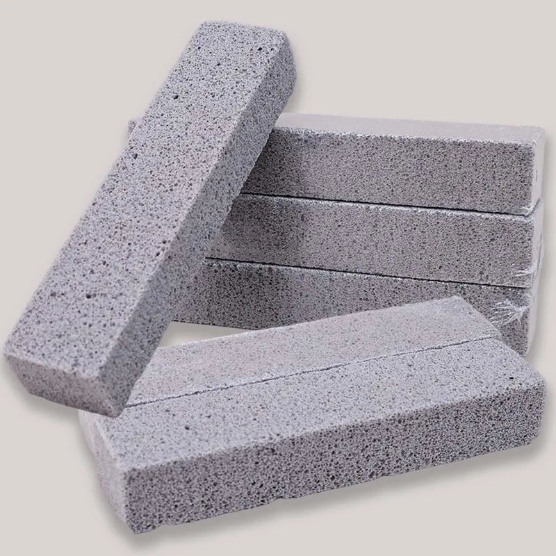 Stack of gray pumice stone cleaning sticks for removing tough stains
