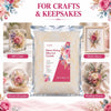 Bag of pink flower drying silica gel crystals for crafts and keepsakes with floral decor