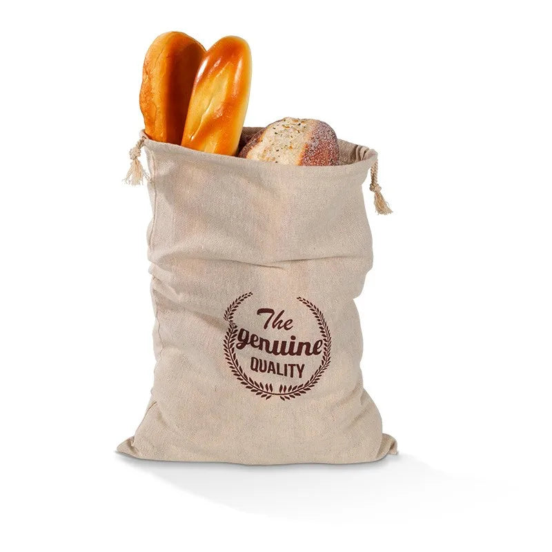Reusable Linen Drawstring Bread Storage Bag