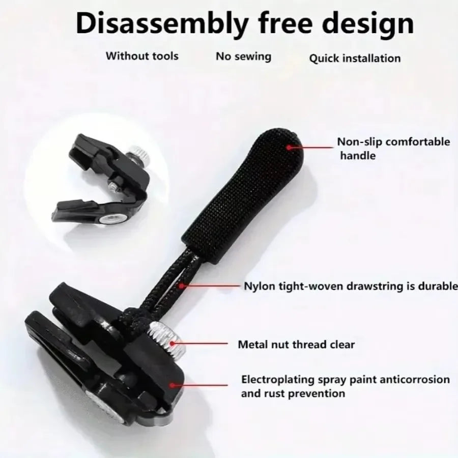 Universal Zipper Repair Kit with Detachable Sliders