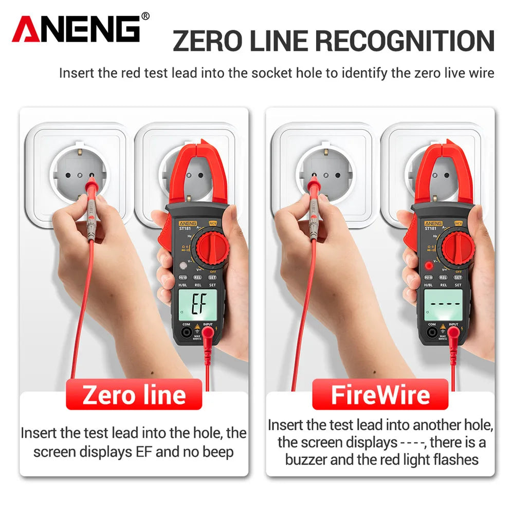 Digital Clamp Meter with AC/DC Voltage, Current, and Resistance Testing