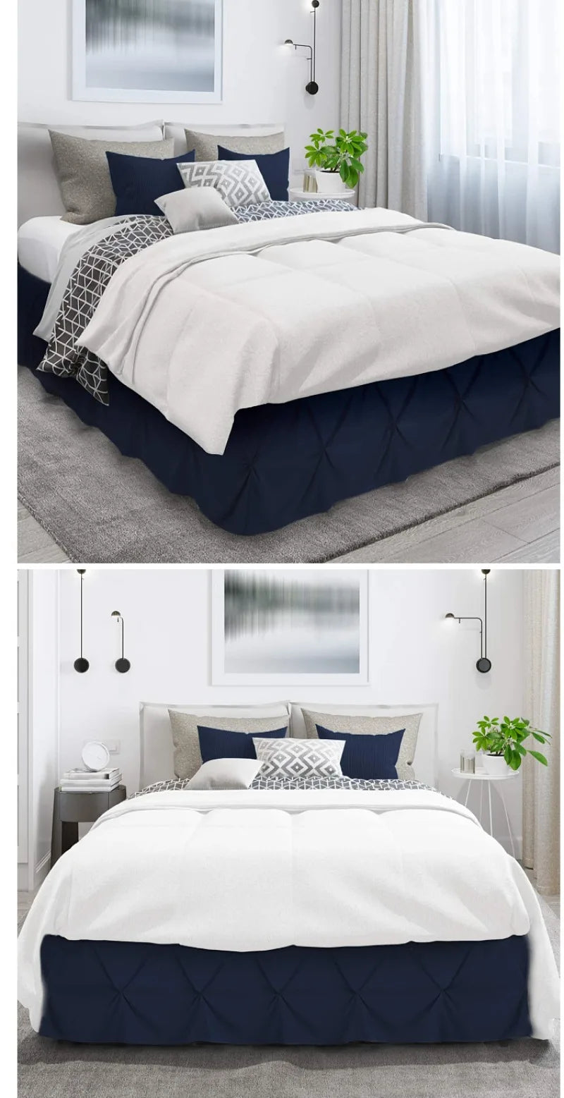 Elastic Wrap-Around Bed Skirt with 14-Inch Drop